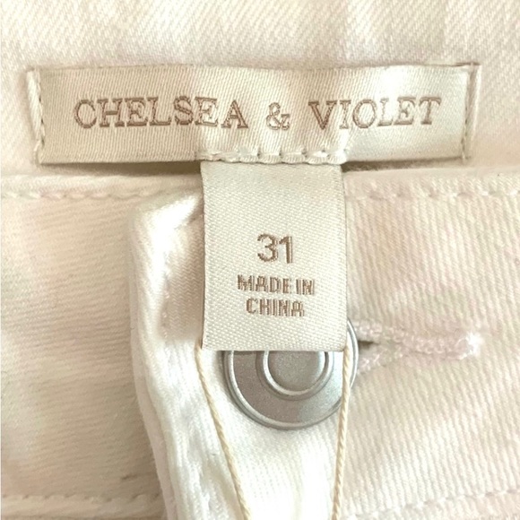 Chelsea & Violet Marbella French Winter White Crop Jeans 29 31 - Picture 6 of 11